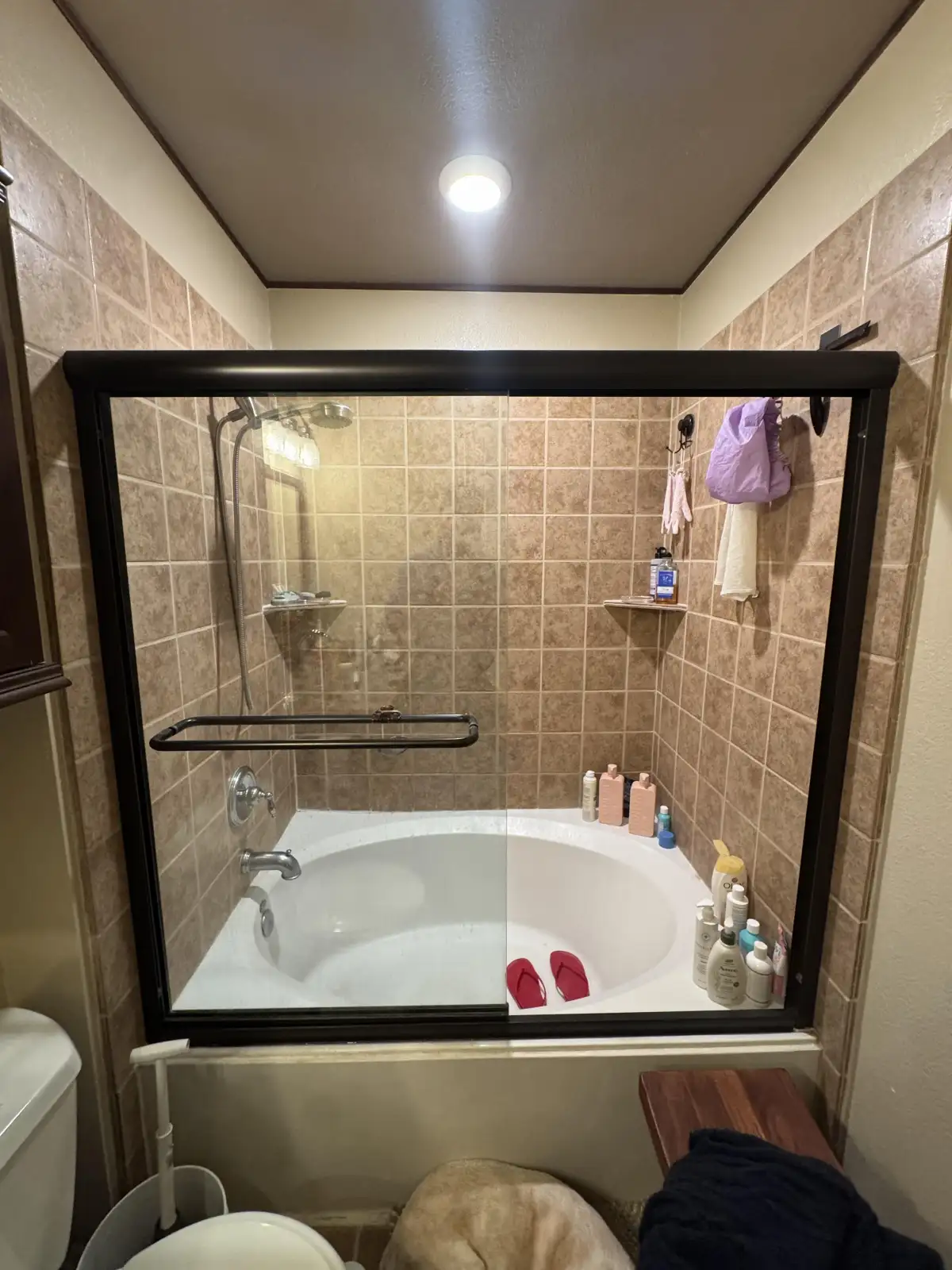 Tub to shower conversion with modern tile in DFW